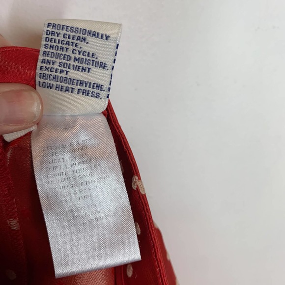 VINTAGE DONCASTER polka dot red white trousers high rise flat front rockabilly - Picture 8 of 11